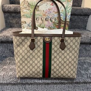 Gucci Beige and Brown Tote Bag